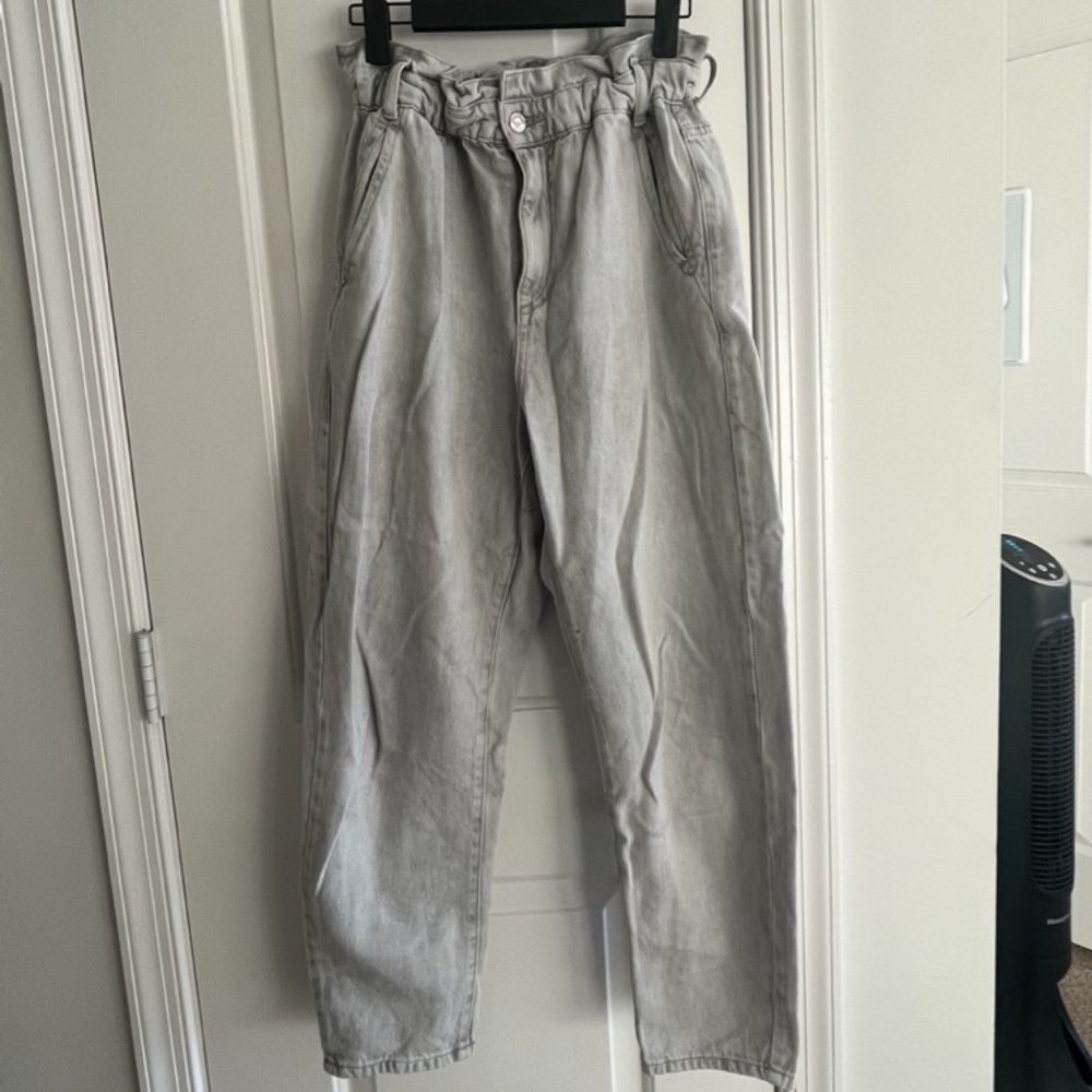 gray zara jeans w stretchy high waist